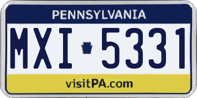 PA license plate MXI5331