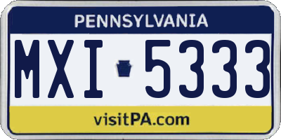 PA license plate MXI5333