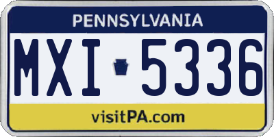 PA license plate MXI5336