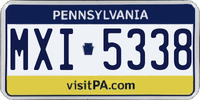 PA license plate MXI5338