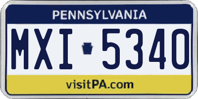 PA license plate MXI5340