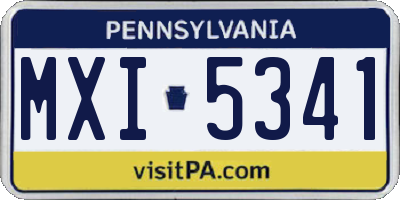 PA license plate MXI5341