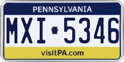 PA license plate MXI5346
