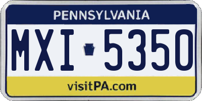 PA license plate MXI5350