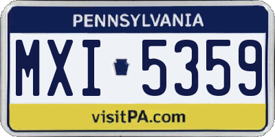 PA license plate MXI5359