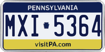 PA license plate MXI5364