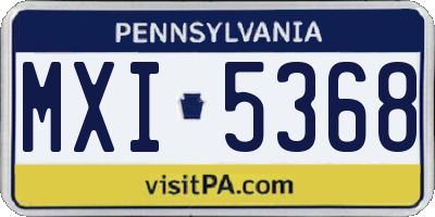 PA license plate MXI5368