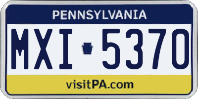 PA license plate MXI5370