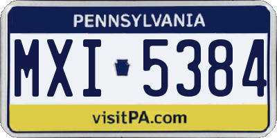 PA license plate MXI5384