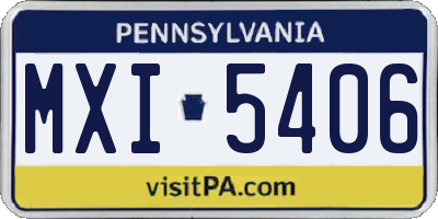 PA license plate MXI5406