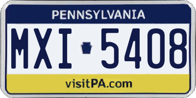 PA license plate MXI5408
