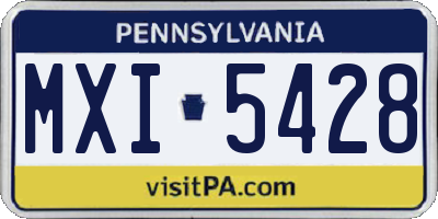 PA license plate MXI5428