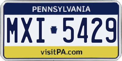 PA license plate MXI5429