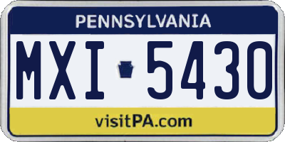 PA license plate MXI5430