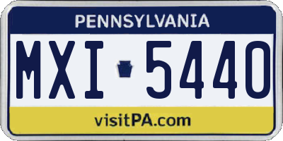 PA license plate MXI5440