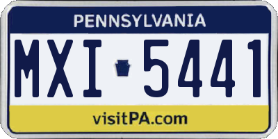 PA license plate MXI5441