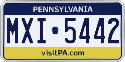PA license plate MXI5442