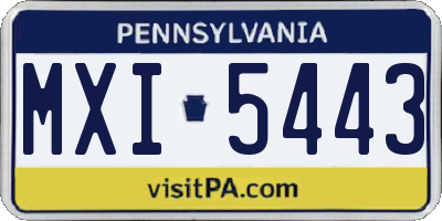 PA license plate MXI5443