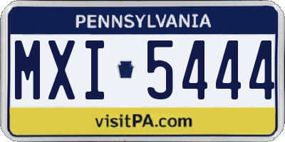 PA license plate MXI5444