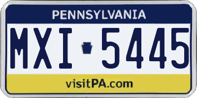 PA license plate MXI5445
