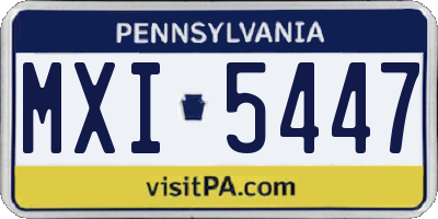 PA license plate MXI5447