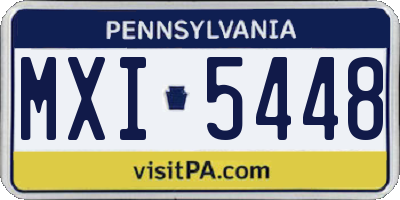 PA license plate MXI5448