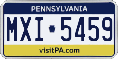 PA license plate MXI5459