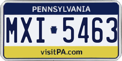 PA license plate MXI5463