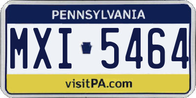 PA license plate MXI5464