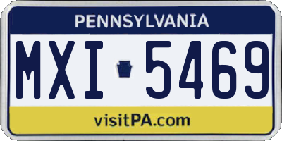 PA license plate MXI5469