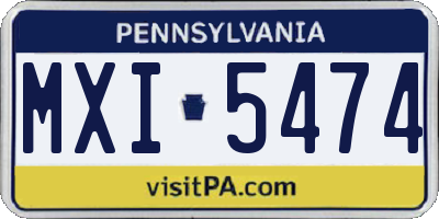 PA license plate MXI5474