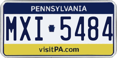 PA license plate MXI5484