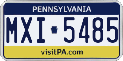 PA license plate MXI5485