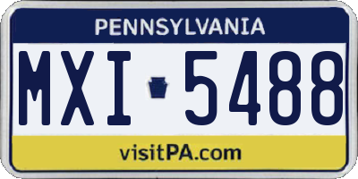 PA license plate MXI5488