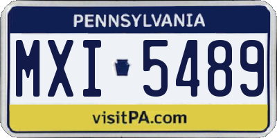 PA license plate MXI5489