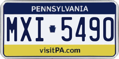 PA license plate MXI5490
