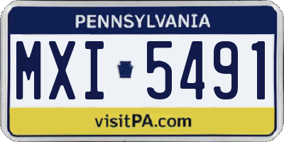 PA license plate MXI5491