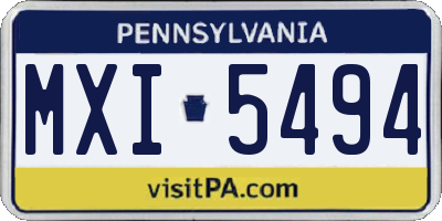 PA license plate MXI5494