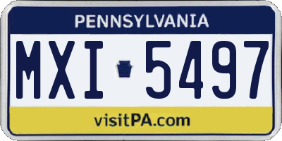 PA license plate MXI5497