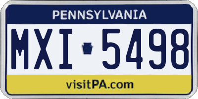 PA license plate MXI5498