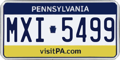 PA license plate MXI5499