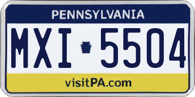 PA license plate MXI5504