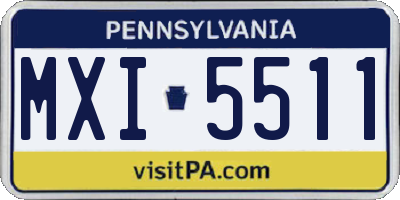 PA license plate MXI5511