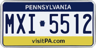 PA license plate MXI5512
