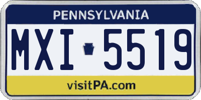 PA license plate MXI5519