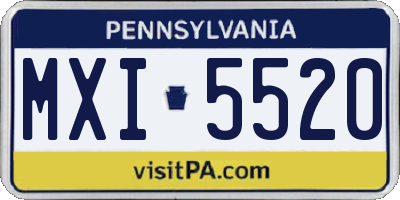 PA license plate MXI5520