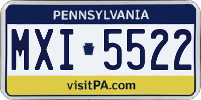 PA license plate MXI5522