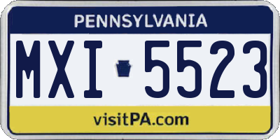 PA license plate MXI5523