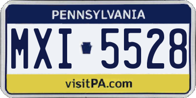 PA license plate MXI5528