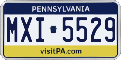 PA license plate MXI5529